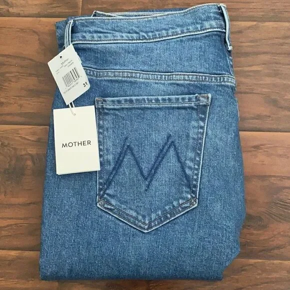 Mother The Stunner Ankle Fray Distressed Blue Denim Jeans Casual Crate Digger - Picture 4 of 16